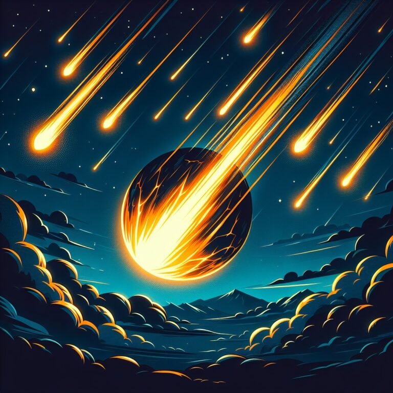 What Are Falling Stars 2 Meteors glowing brightly as they enter Earth's atmosphere