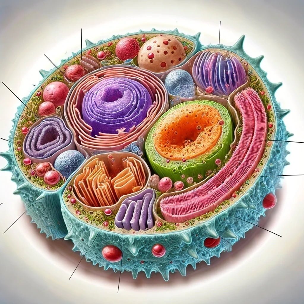 Illustration of a cell highlighting its key parts: cell membrane