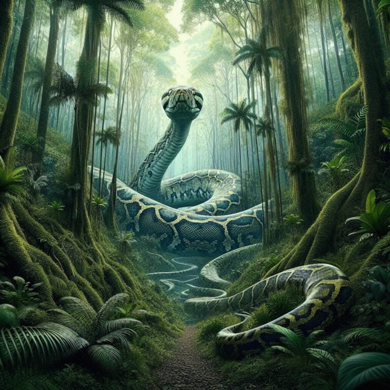 What Is The Biggest Snake In The World 2 Reticulated python slithering through lush jungle foliage