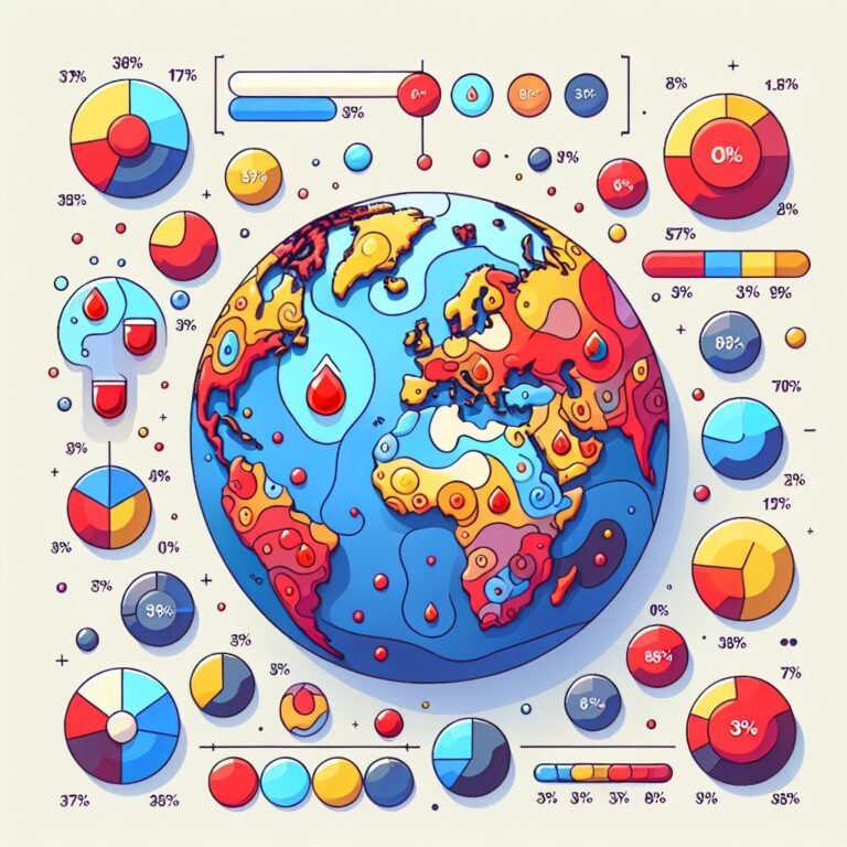 What Is The Most Common Blood Type 2 Diagram illustrating the distribution of blood types worldwide