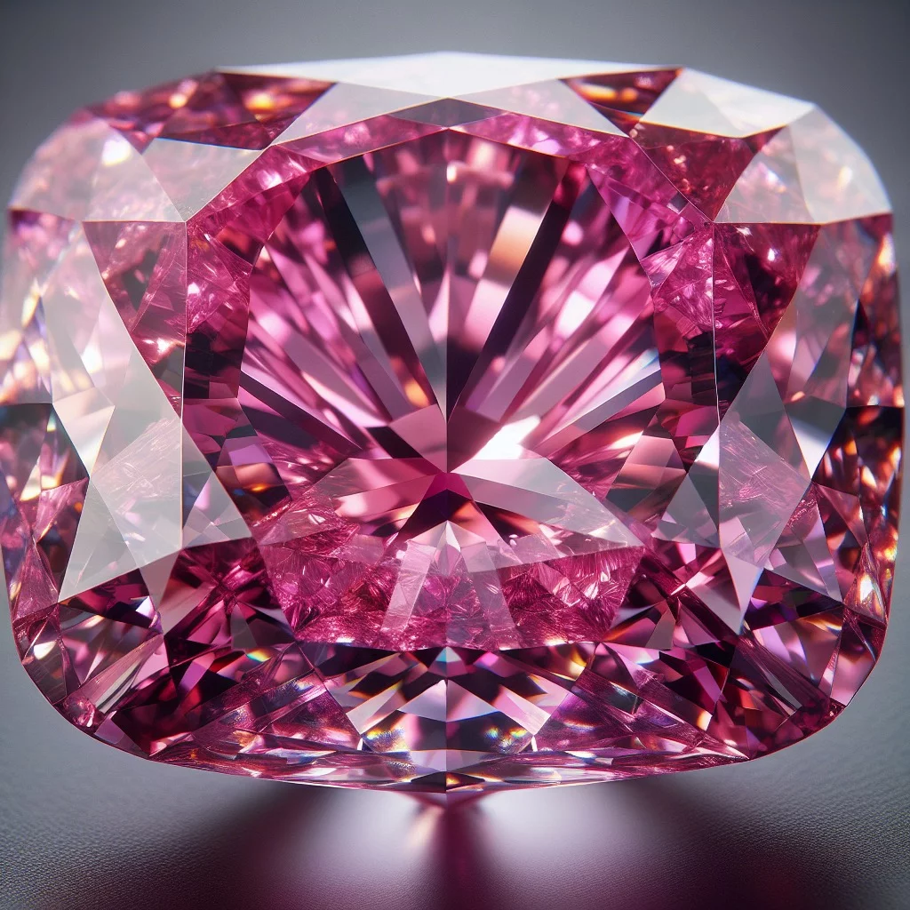 Close-up of the Pink Star diamond