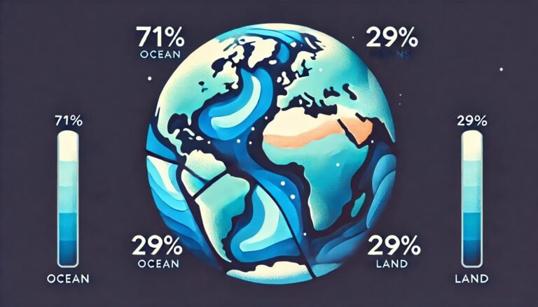What Percentage Of Earth's Surface Is Covered By Water 2 Map of Earth highlighting the areas covered by water