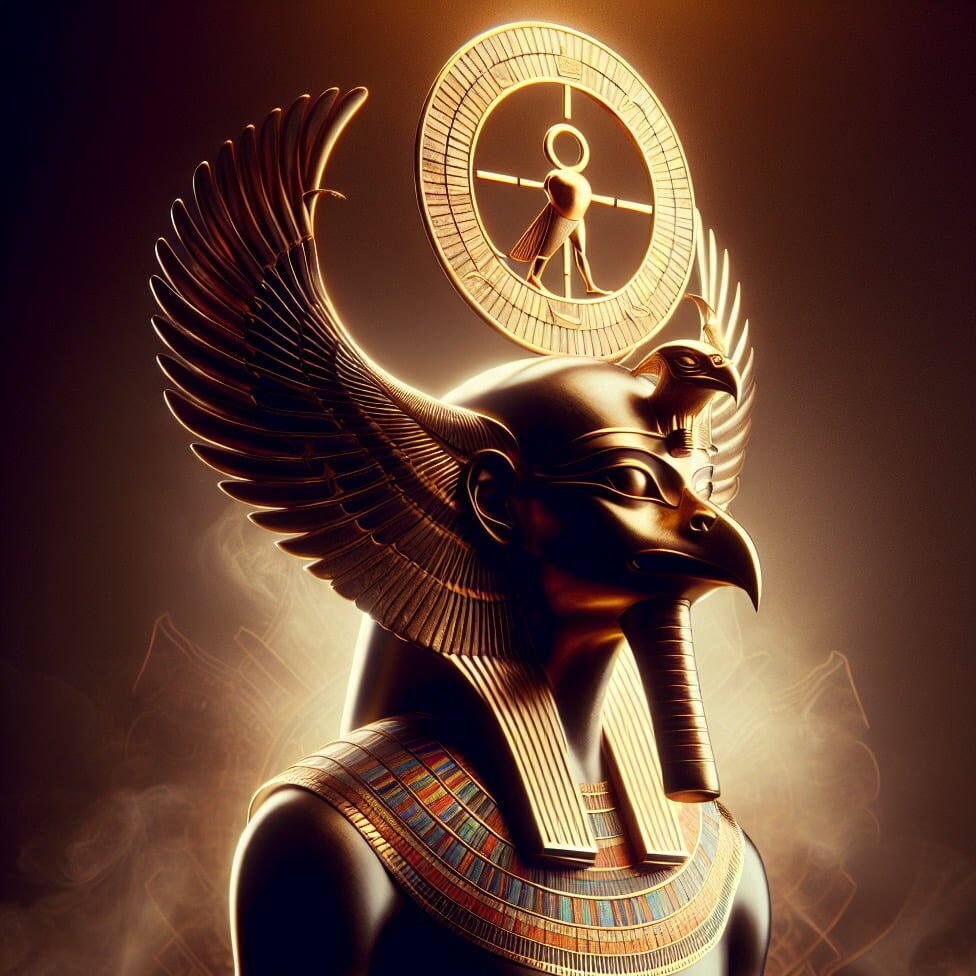 Ancient Egyptian depiction of the sun god Ra