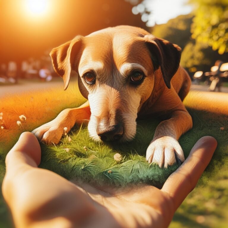 Why Do Dogs Eat Grass 2 Dog grazing on grass in a sunny park