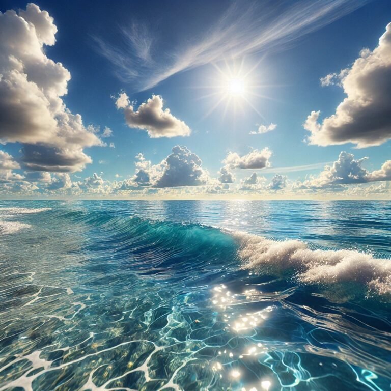 Ocean waves glistening under the sun